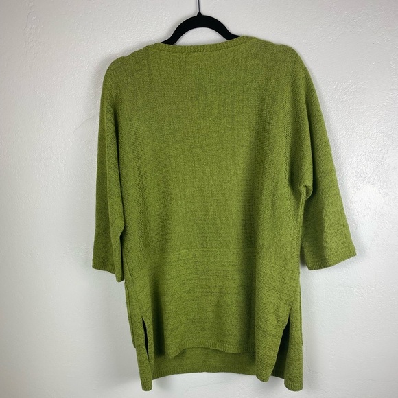 Soft Surroundings Knit Oversized Short Sleeve Green Sweater women’s Small/Medium - Picture 2 of 10